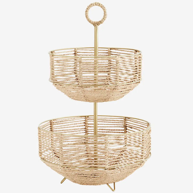 Iron Etagere With Jute