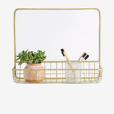 Mirror with Iron Shelf