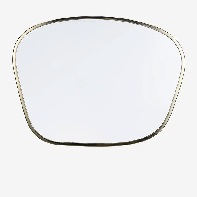 Wall Brass Frame Organic Shape Mirror
