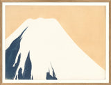 Framed artwork of a mountain silhouette on a beige background