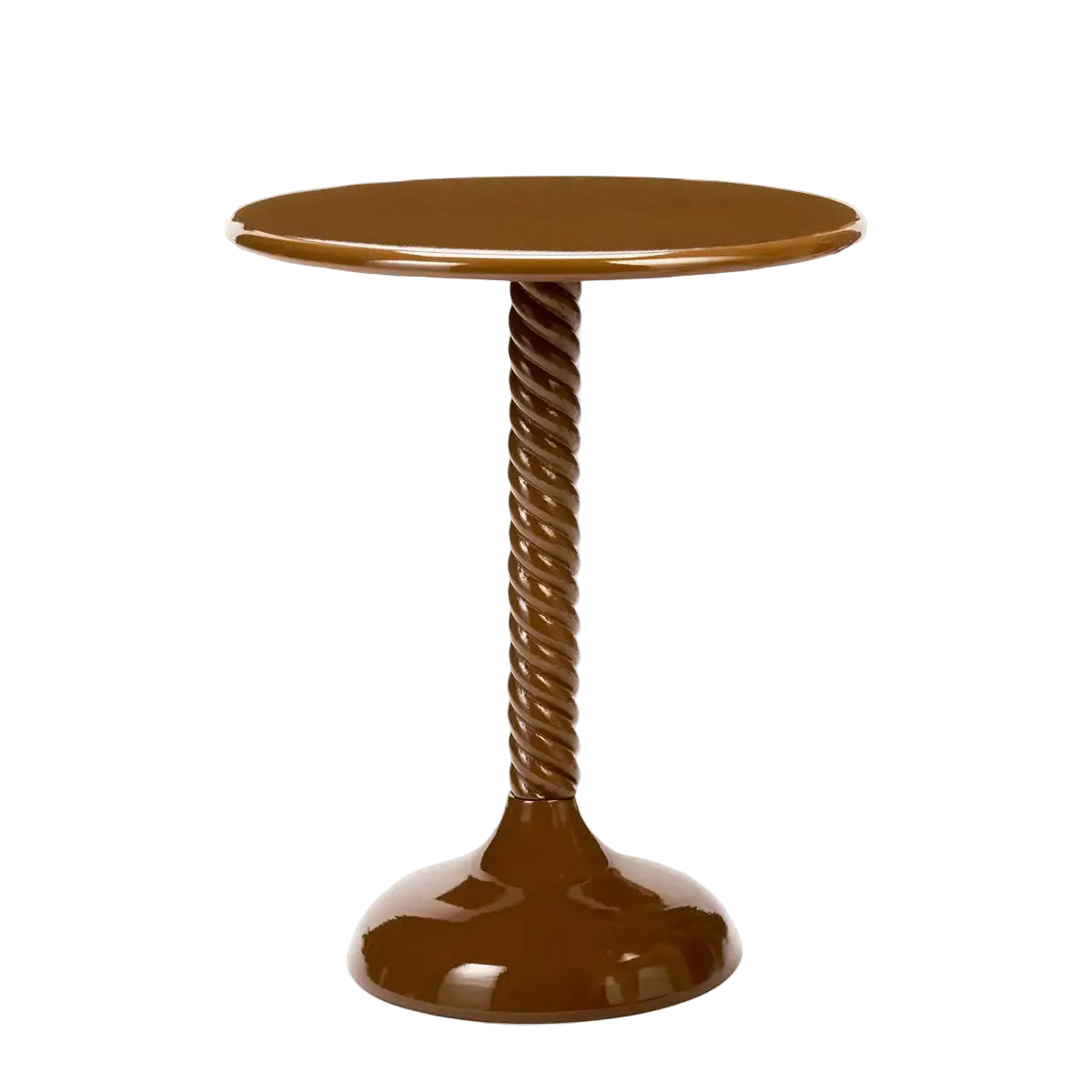 Round Metal Coffee Table Brown
