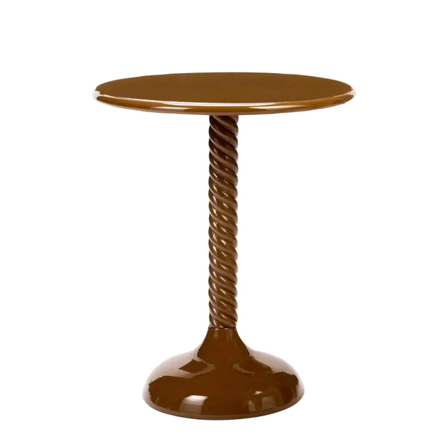Round Metal Coffee Table Brown