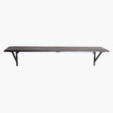 Wall Shelf Square Pipe Black Metal & Wood