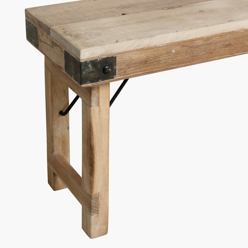 Limewash Folding Bench 160 cm Natural