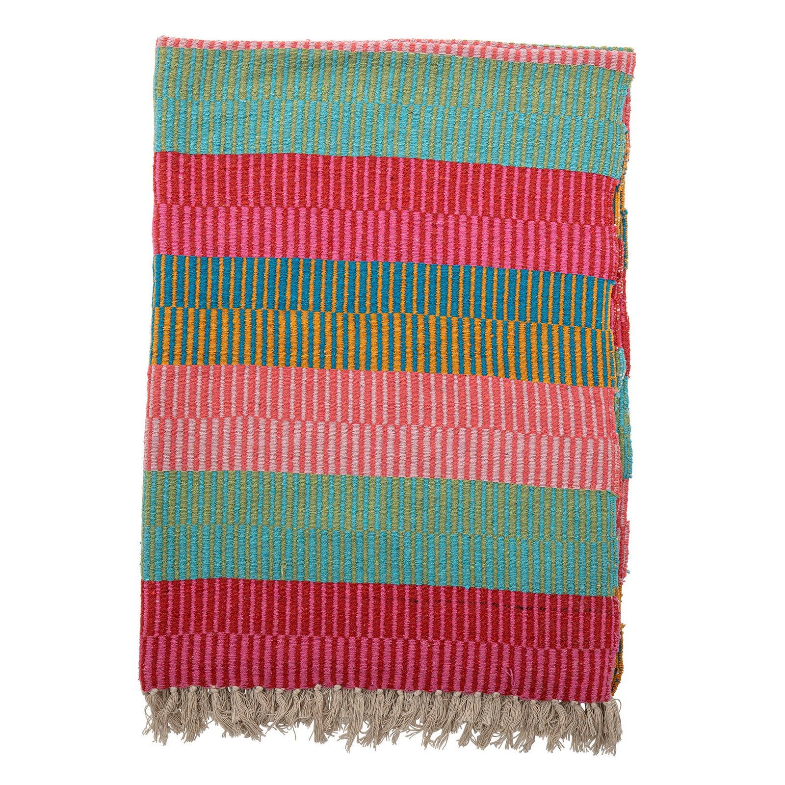 Isnel Throw, Green, Recycled Cotton