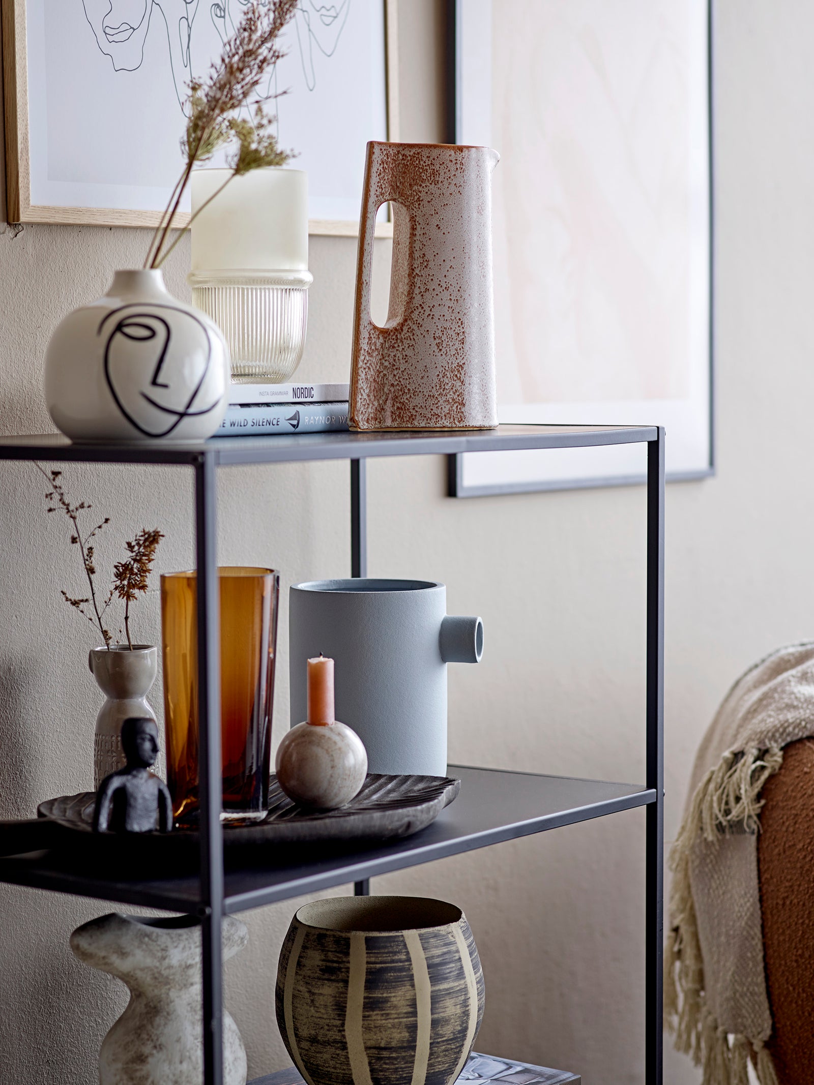 Norma Round Vase White Stoneware - Bloomingville