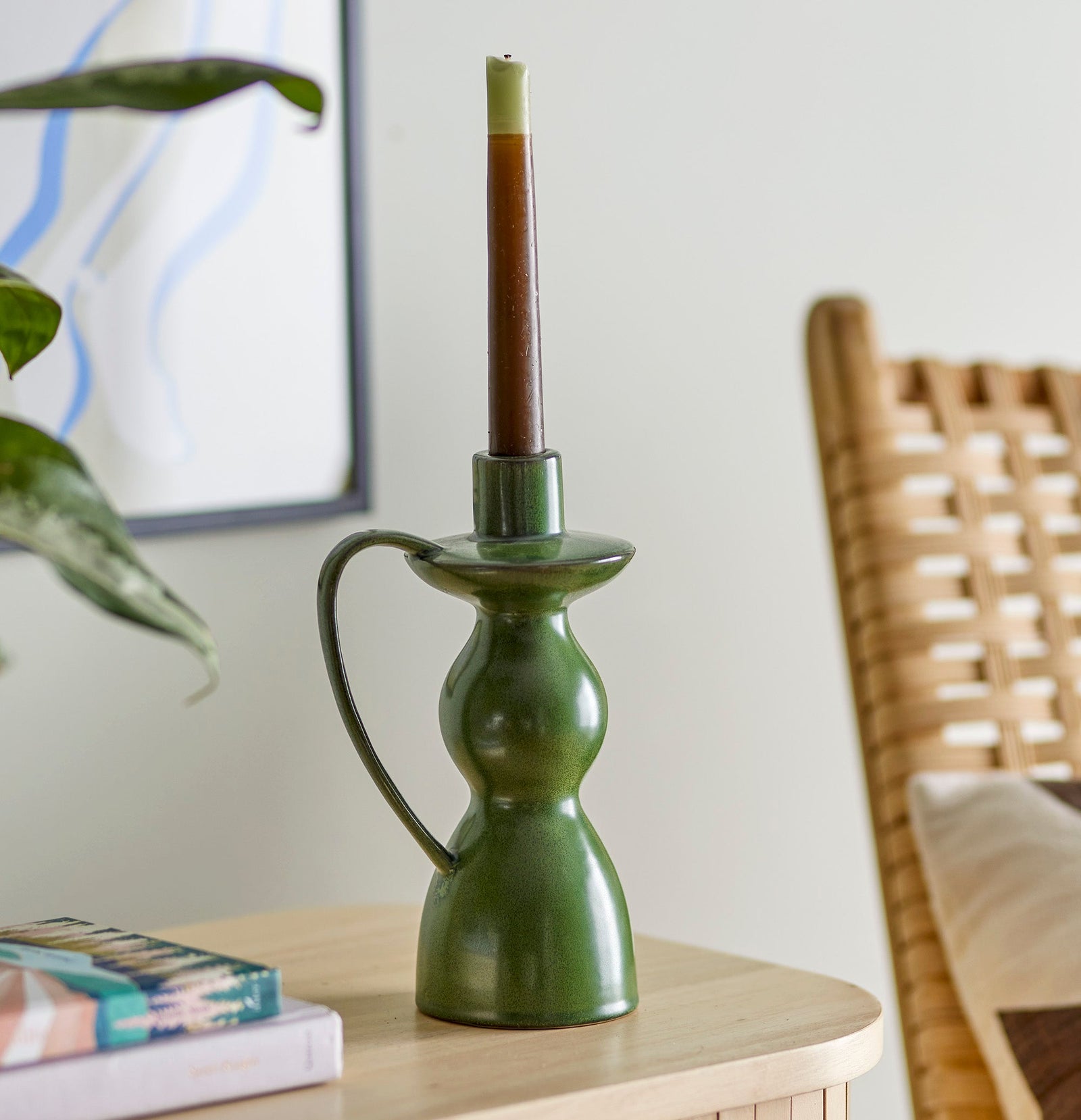 Fija Candle Holder, Green