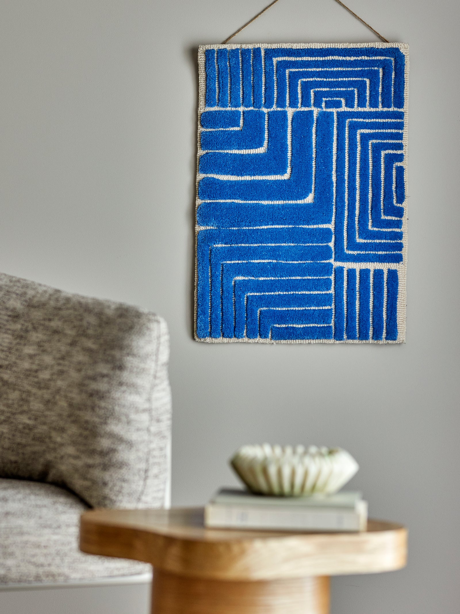 Velva Wall Decor, Blue, Wool
