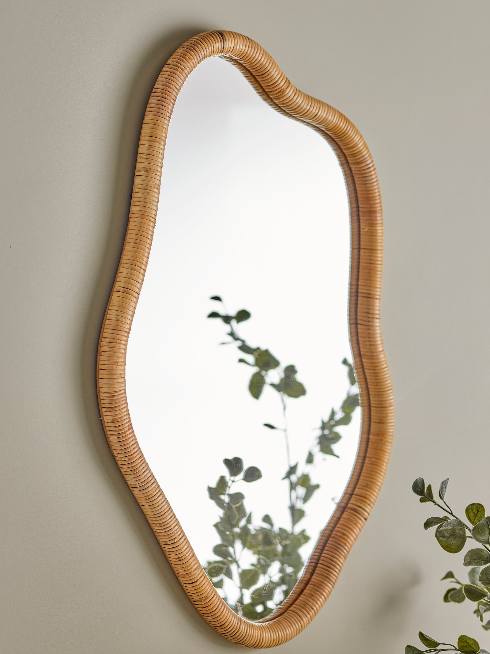 Ashlie Wall Mirror, Nature, Rattan