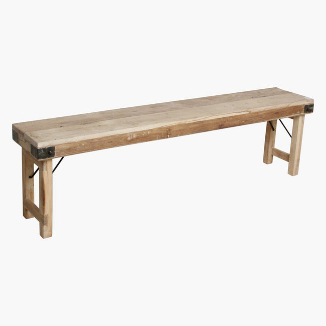 Limewash Folding Bench 160 cm Natural