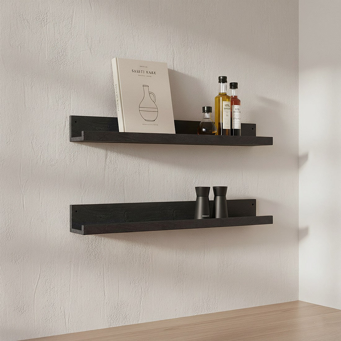 Elements wall shelf black 75cm