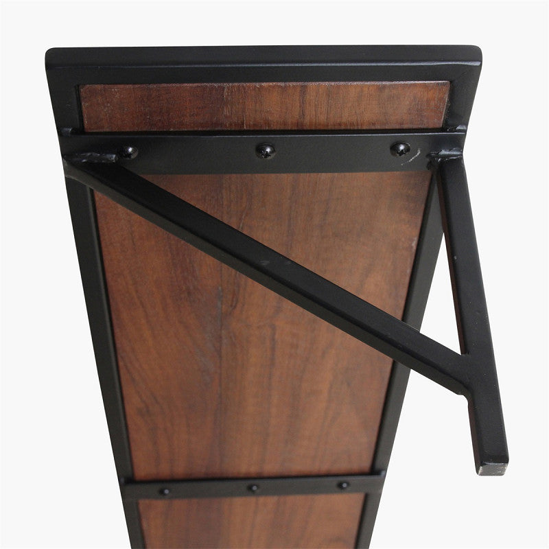 Wall Shelf Square Pipe Black Metal & Wood
