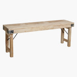 Limewash Folding Bench 120 cm Natural