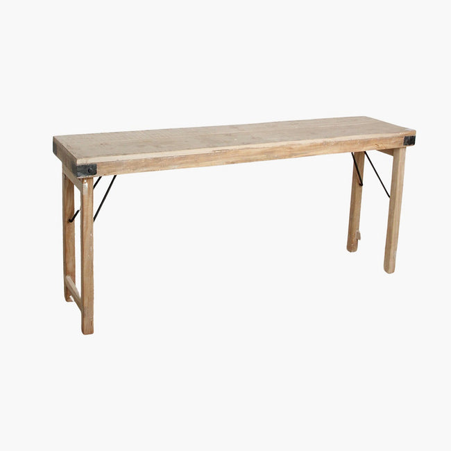 Limewash Folding Console Table Natural