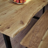 Solid Oak Dining Table / U Frame Black / Matching Bench / Strachel A.F.