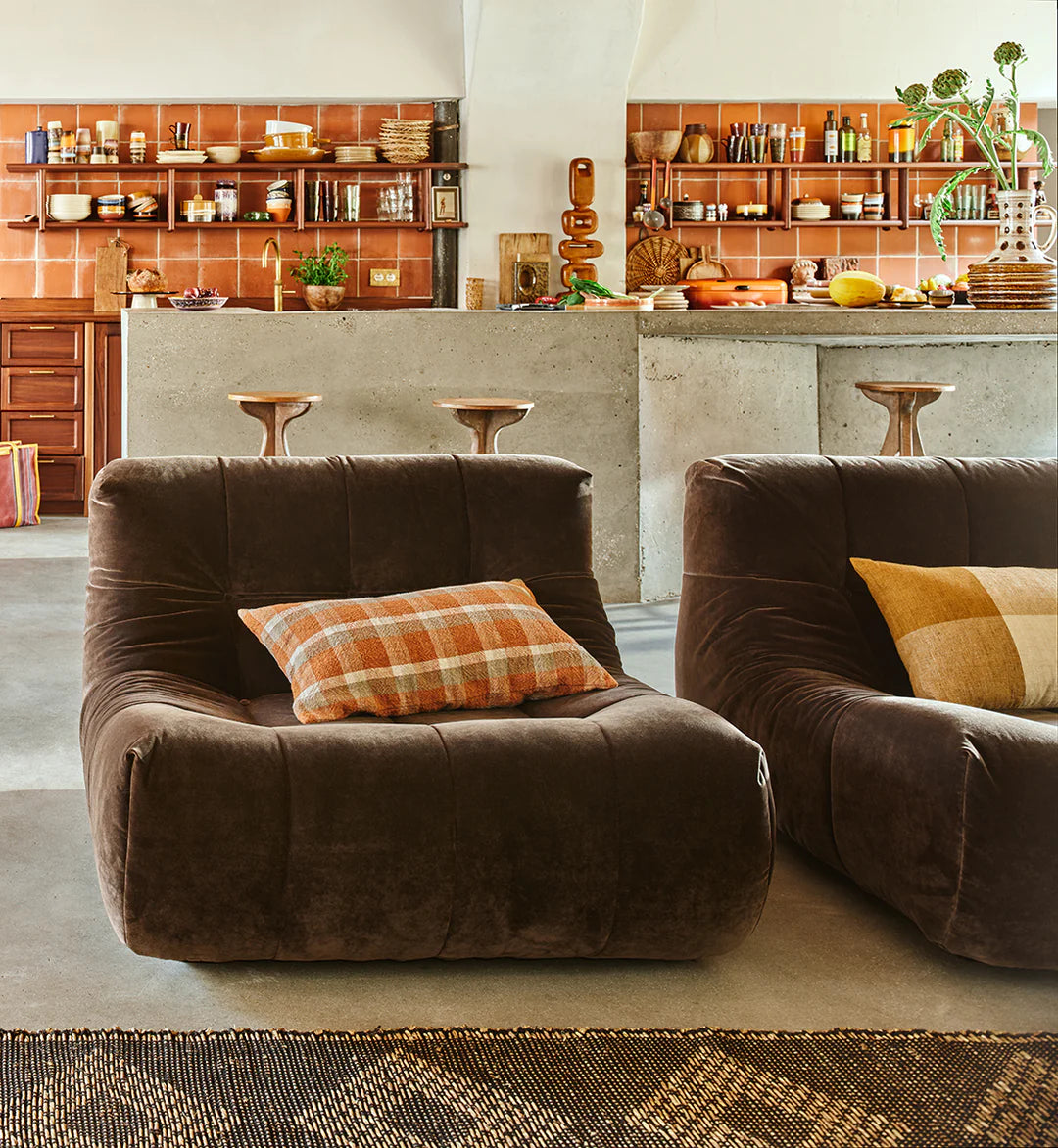 HKliving Lazy Lounge Chair Velvet Espresso