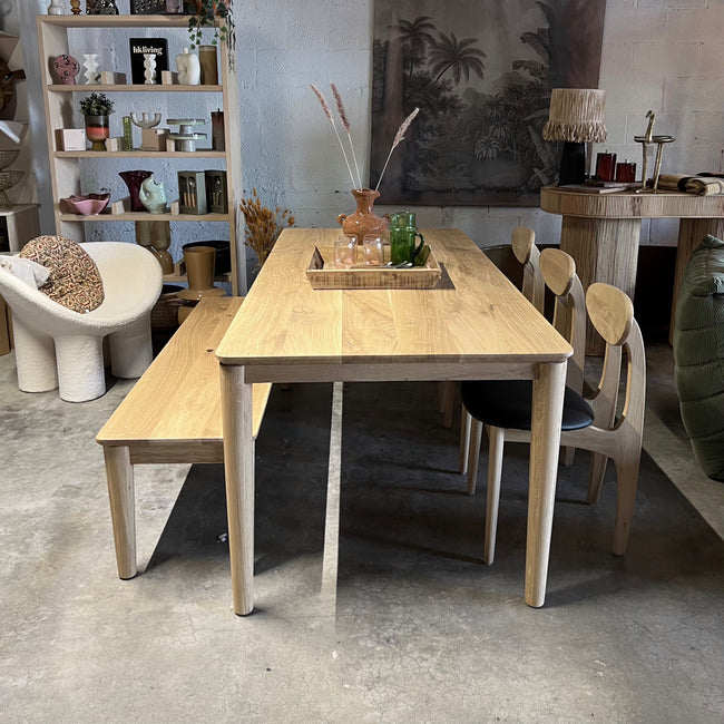 Solid Oak Luna Dining Table / Matching Bench