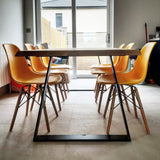 Solid Oak Dining Table Natural / Trapeze Frame Black / Strachel A.F.