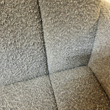 Channel Tufted Retro Sofa Light Grey Boucle 3 Seater