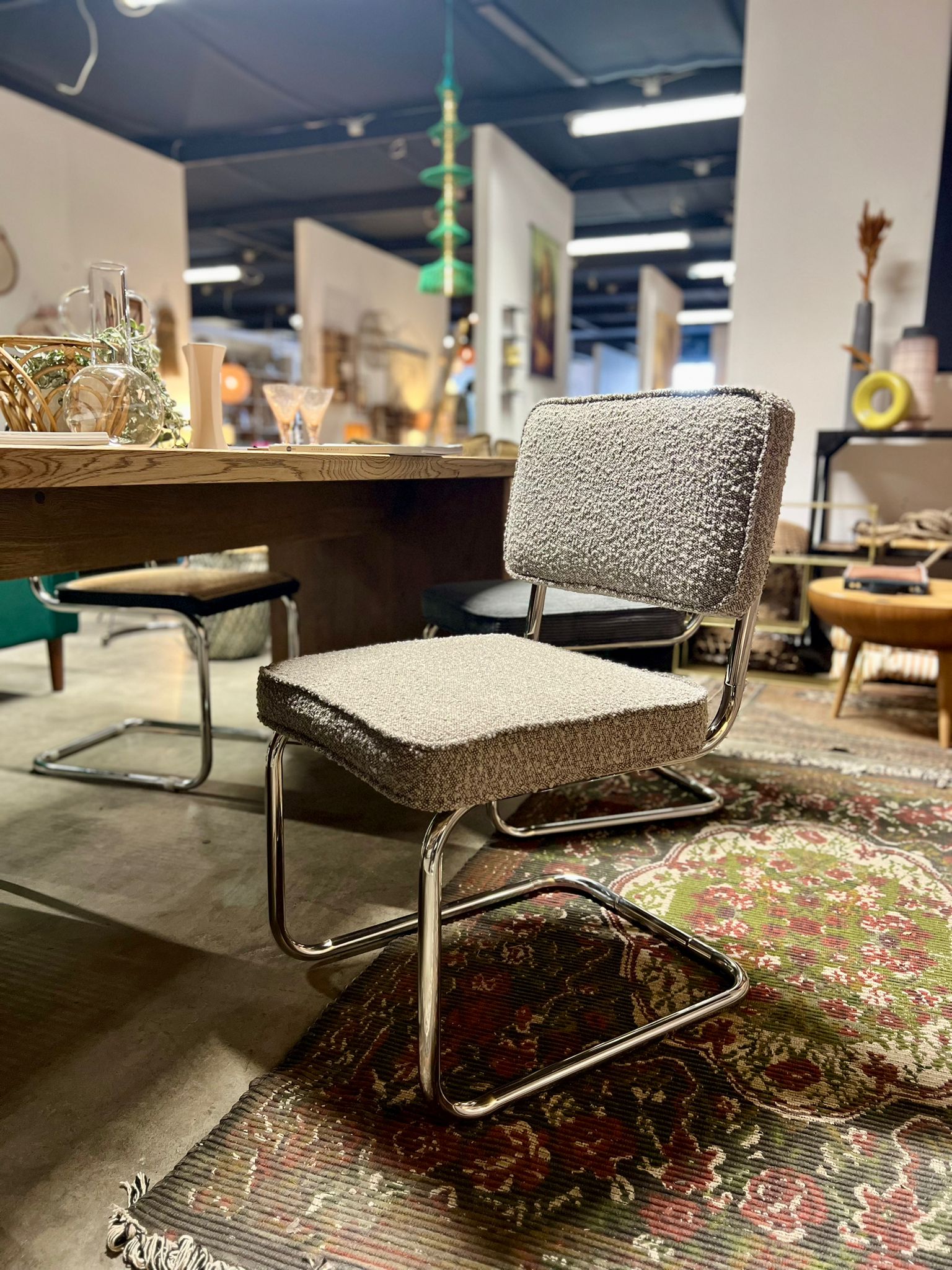 Cesc Chair Light Grey Boucle