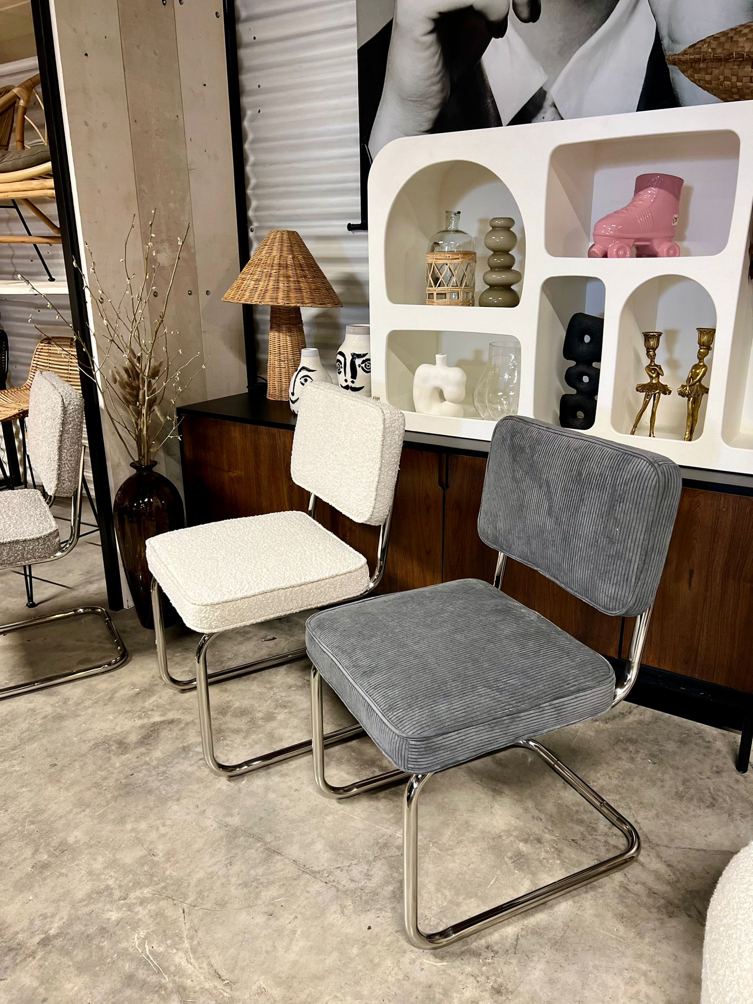 Cesc Chair White Boucle