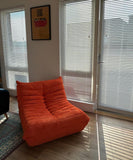 Togo Style Sofa Orange Suede