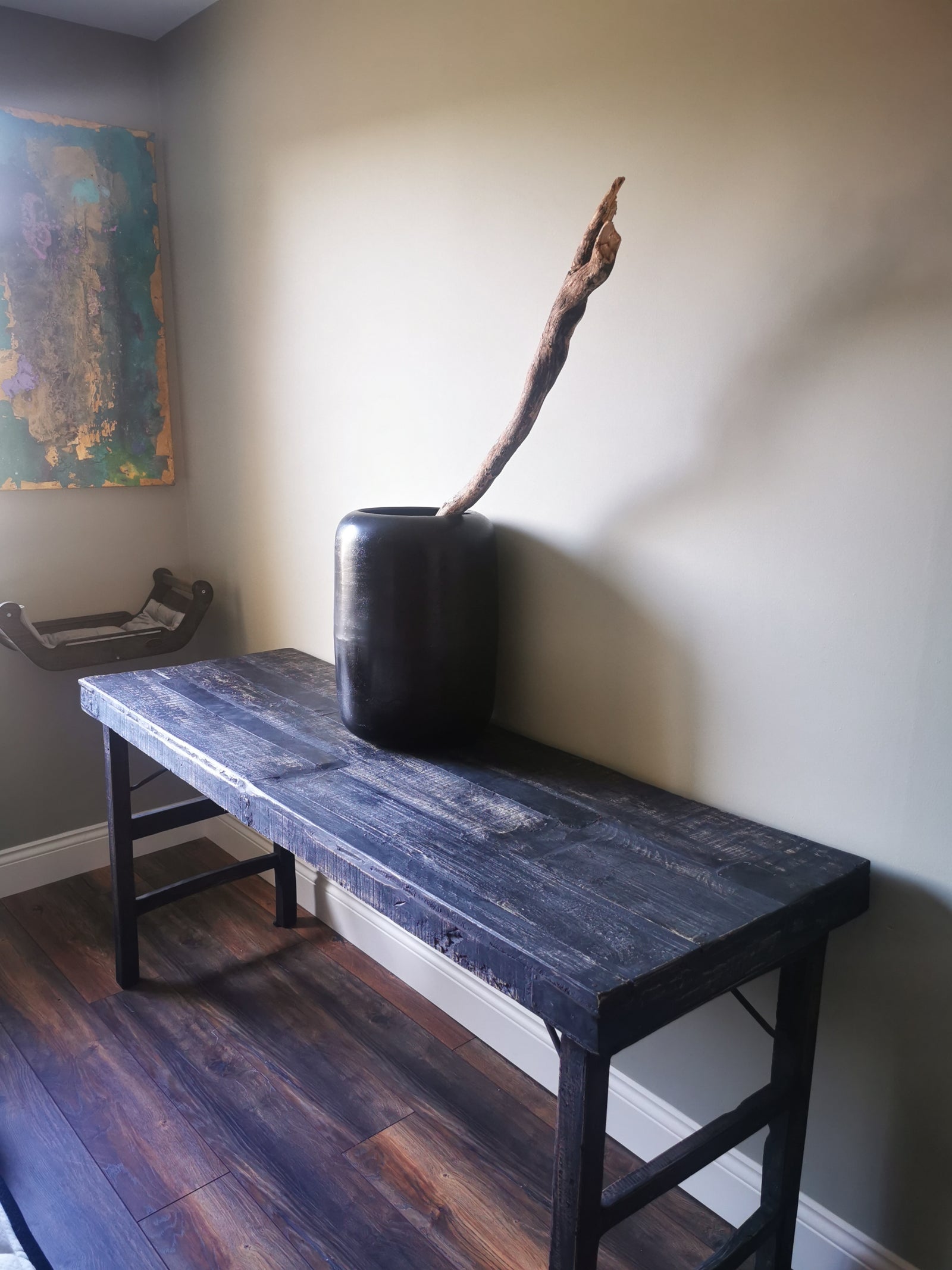 Wooden Antique Folding Desk / Console Table  Black