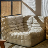 Togo Style Sofa Off White Suede Corner