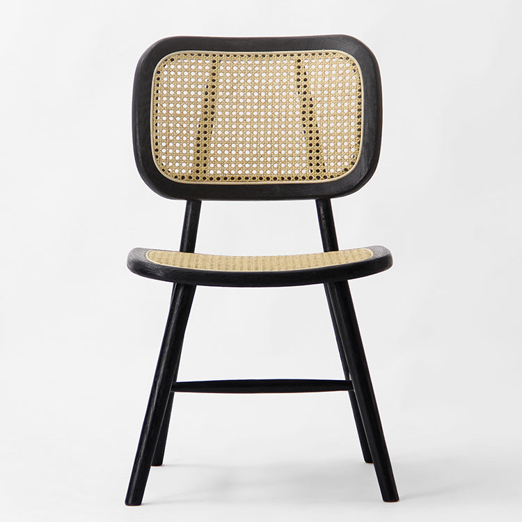Oak / Rattan Chair Black