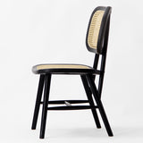 Oak / Rattan Chair Black
