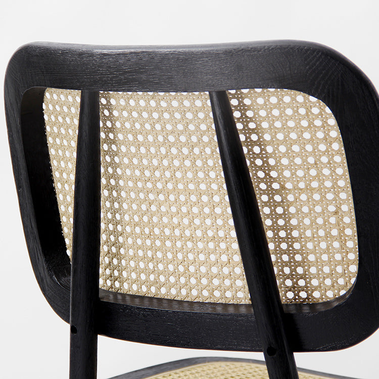 Oak / Rattan Chair Black