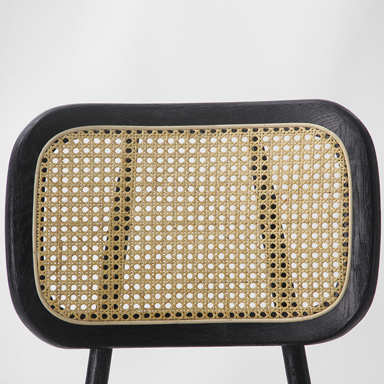 Oak / Rattan Chair Black