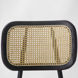 Oak / Rattan Chair Black
