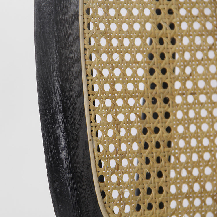 Oak / Rattan Chair Black