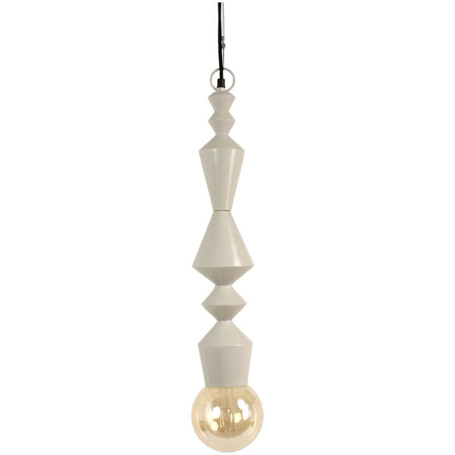 Pendant Light Aluminium Ivory 11.5x11.5x54.5cm