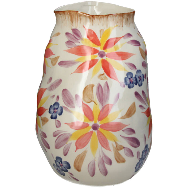 Vase Flowers Fine Earthenware Multi