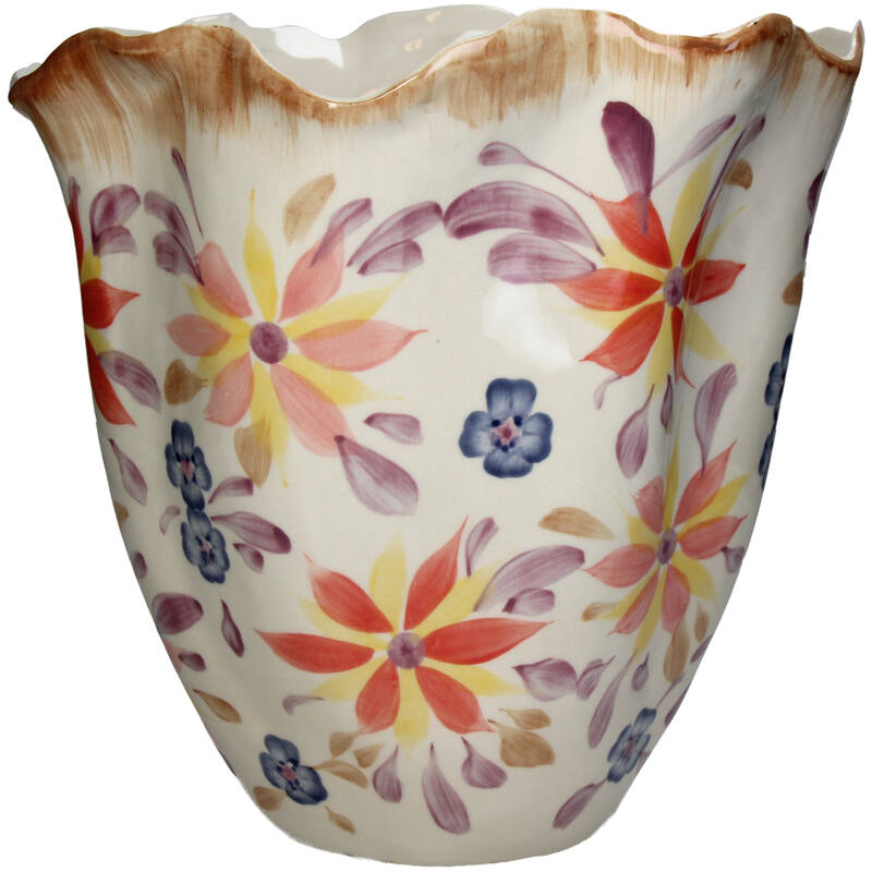 Vase Flowers Fine Earthenware Multi