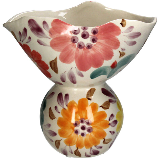 Vase Flowers Fine Earthenware Multi