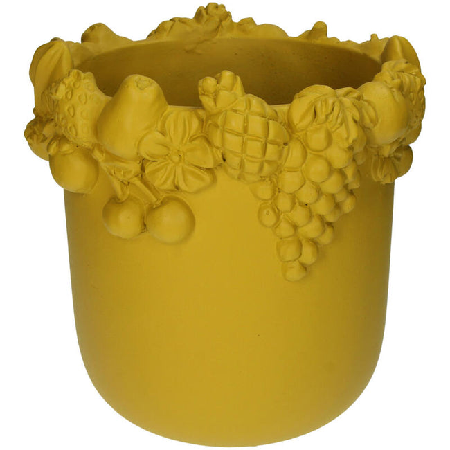 Planter Fruits Concrete Yellow 25x25x25cm