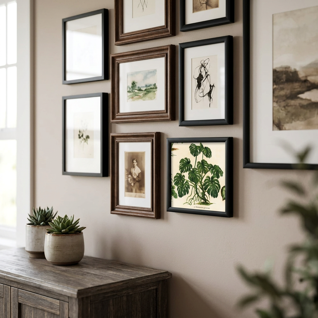 Philodendron Pertusum 15x15 Black Alu Frame