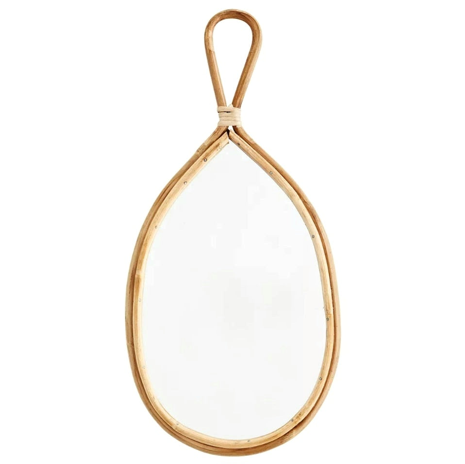 Oval Mirror With Bamboo Frame