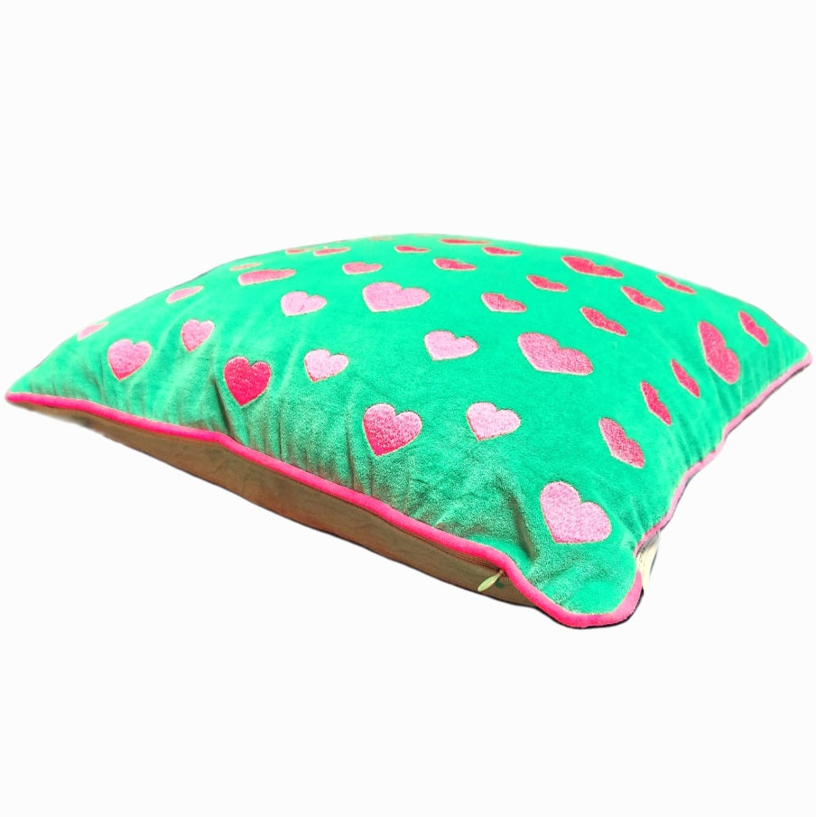 Cushion Hearts Velvet