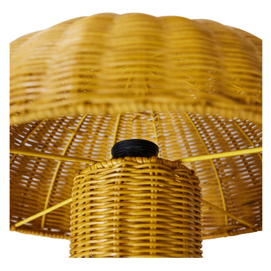 HKliving Rattan Table Lamp Mustard