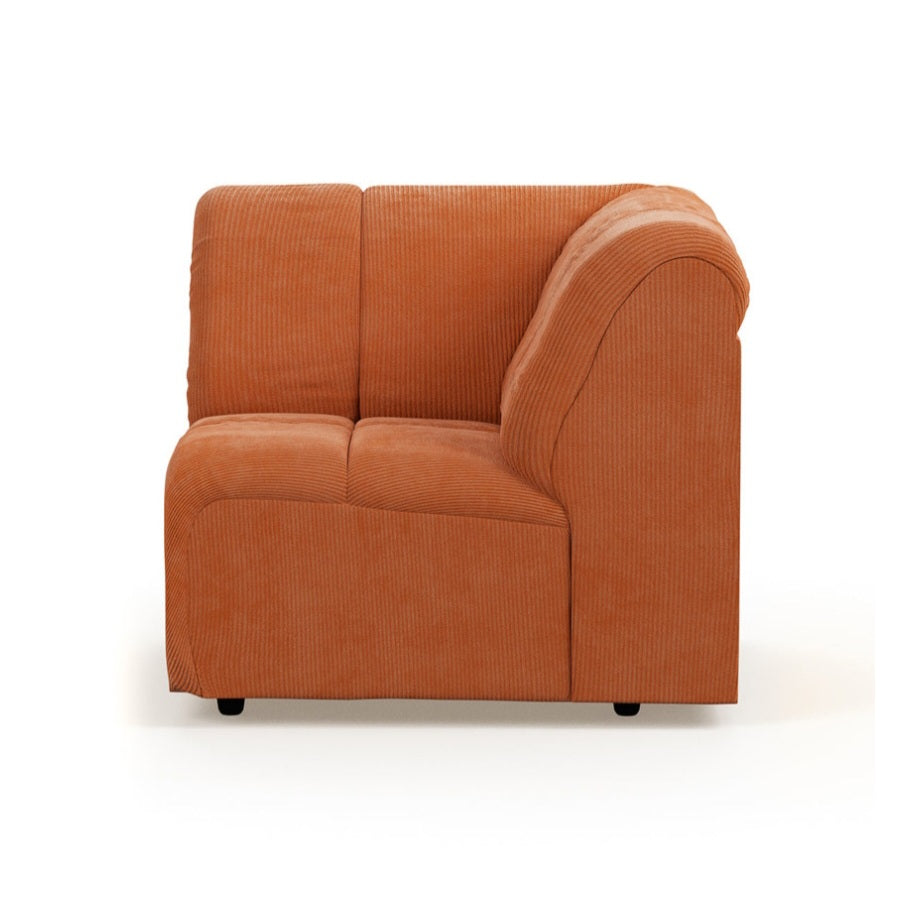 HKliving Wave Couch / Element Corner / Corduroy Rib / Dusty Orange