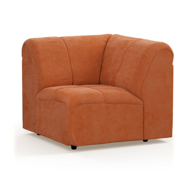 HKliving Wave Couch / Element Corner / Corduroy Rib / Dusty Orange