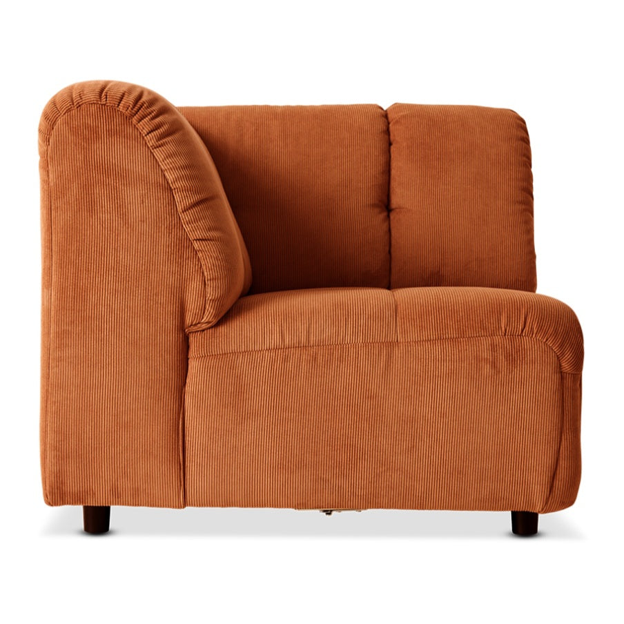 HKliving Wave Couch / Element Corner / Corduroy Rib / Dusty Orange