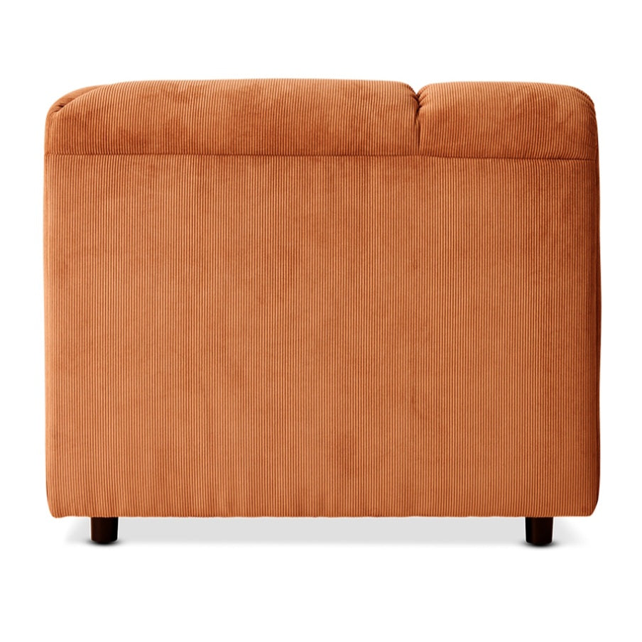 HKliving Wave Couch / Element Left Low Arm / Corduroy Rib / Dusty Orange