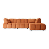 HKliving Wave Couch / Element Right Divan / Corduroy Rib / Dusty Orange