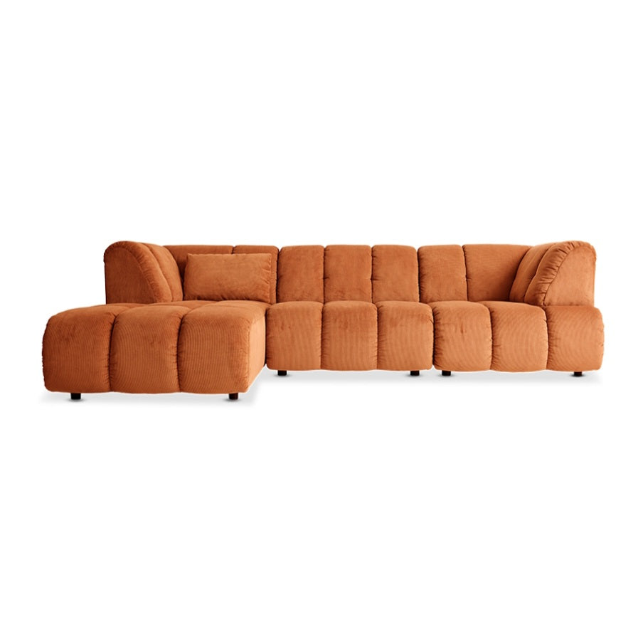 HKliving Wave Couch / Element Middle Small / Corduroy Rib / Dusty Orange