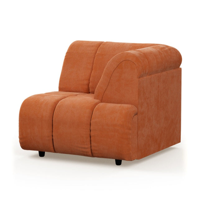 HKliving Wave Couch / Element Right High Arm / Corduroy Rib / Dusty Orange